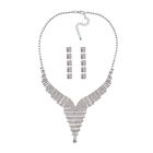 Weißer Kristall Schmuckset Reines Messing