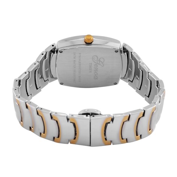 GENOA  - Eleganz Uhr mit Mond- und Wochenanzeige, Japanisches Uhrwerk und Wei&szlig;em Kristallzifferblatt, Reiner Edelstahl, Bicolor, 20 cm image number 7