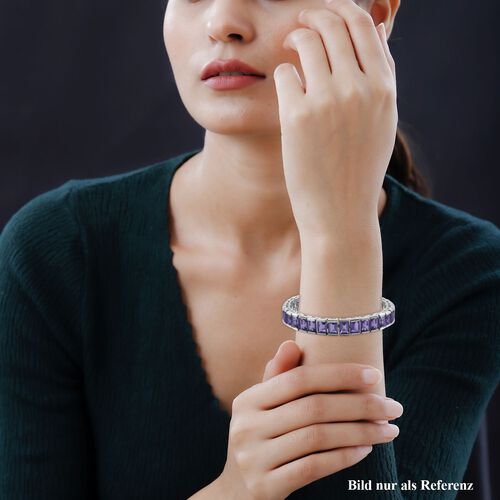 Afrikanischer Amethyst Armband ca. 19 cm 925 Silber rhodiniert ca. 33,00 ct. image number 1