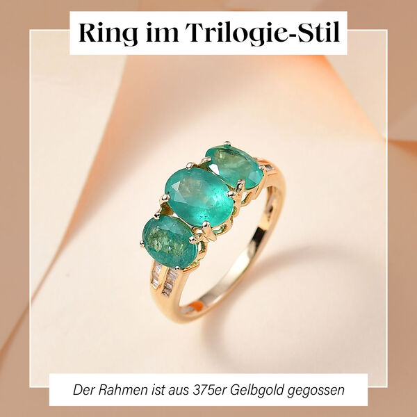 AAA Kagem sambischer Smaragd und Diamant Ring in 585 Gold - 2,90 ct. image number 2