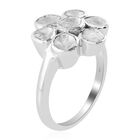 Handgearbeiteter Polki Diamant Blumen Ring 925 Silber Platin-Überzug image number 3