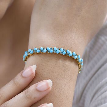 AA Sleeping Beauty T&uuml;rkis, Neon Apatit Armband ca. 19 cm 925 Silber Gelbgold Vermeil ca. 11,58 ct.