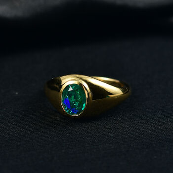 D'Joy Pfau Triplett Quarz Ring, 925 Silber vergoldet - 1,40 ct.