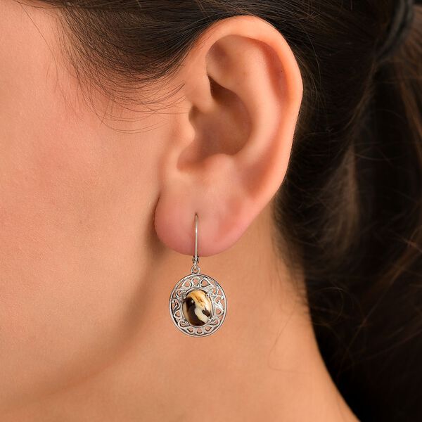 Erdnuss Holz Jaspis Ohrringe - 4,45 ct. image number 2