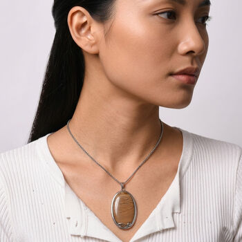 Bild Jasper Halskette ca. 60 cm Reiner Edelstahl ca. 60,80 ct