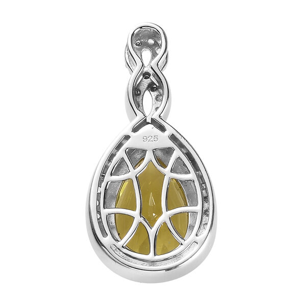 Ouro Verde-Quarz und Zirkon-Anhänger in Silber, 6,14 ct. image number 5