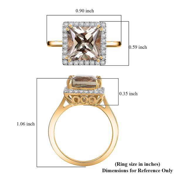 AAA Turkizit, Weißer Diamant Ring 585 Gold (Größe 17.00) ca. 4,35 ct image number 5