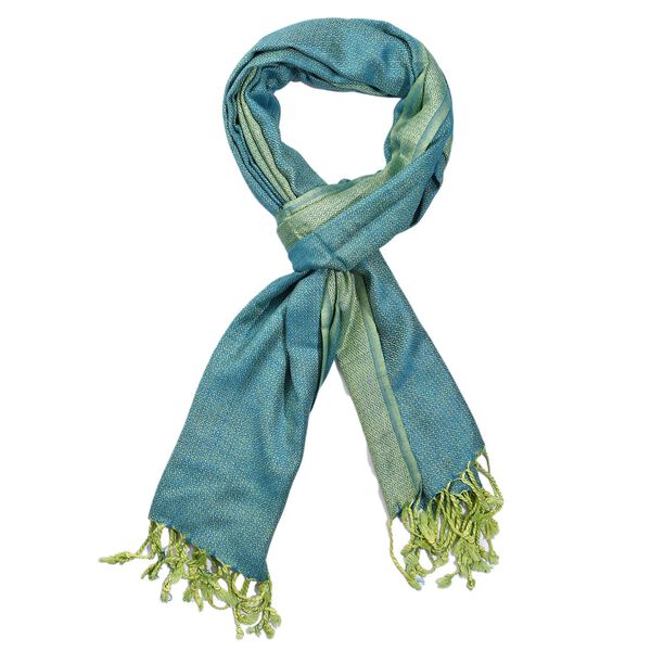 Superweicher doppelgewebter Schal, 70x170 cm, T&uuml;rkis image number 5
