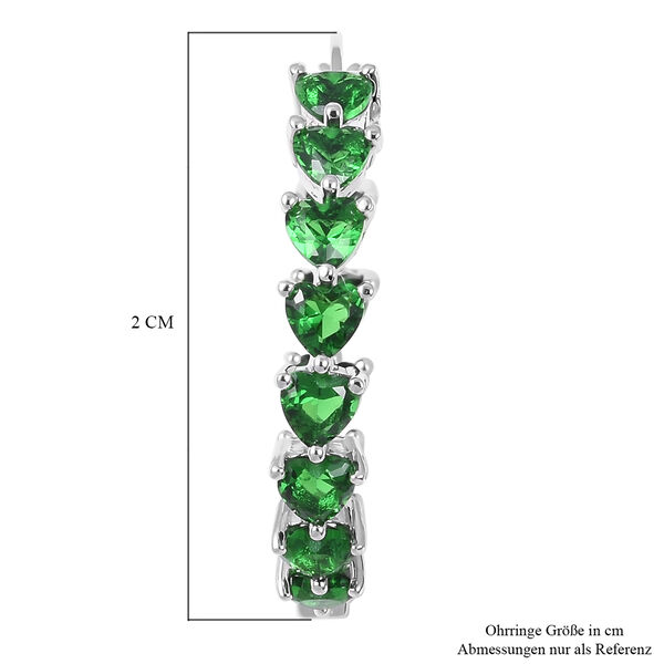 Grüne Glas-Creolen, silberfarben image number 4