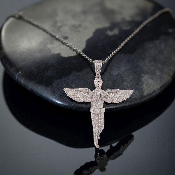 Moissanit Anh&auml;nger mit Kette ca. 45 cm, 925 Silber rhodiniert ca. 1.99 ct image number 2