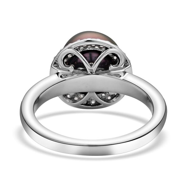 Tahiti Perle und Zirkon-Ring, 8-9mm image number 5