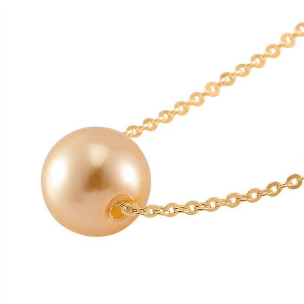 Goldene Muschelkernperle Halskette Flexibles 925 Silber vergoldet image number 4