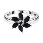 Schwarzer Spinell Ring 925 Silber (Gr&ouml;&szlig;e 17.00) ca. 1,24 ct