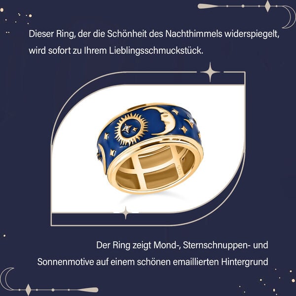 Emaillierter Anti-Stress-Spinning-Ring mit Himmelskörper image number 5