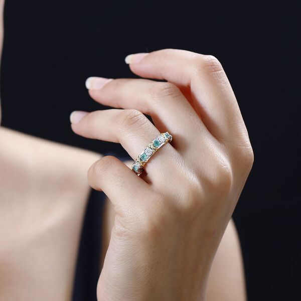 Moissanit, Smaragd Ring 925 Silber Zweifarbige Beschichtung (Größe 20.00) ca. 1,72 ct image number 3