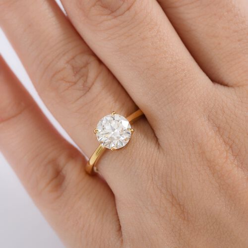 D’Joy Moissanit Ring, 925 Silber 750 Gelbgold Vermeil - 1,80 ct. image number 2