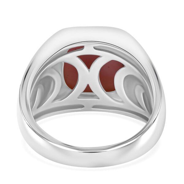 AAA Natürlicher Rosa Königsmuschel Perle Ring 925 Silber rhodiniert (Größe 17.00) image number 6