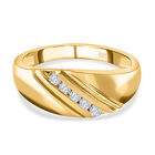 88 Facetten Moissanit-Ring, 925 Silber Gelbgold Vermeil (Gr&ouml;&szlig;e 21.00) ca. 0,15 ct