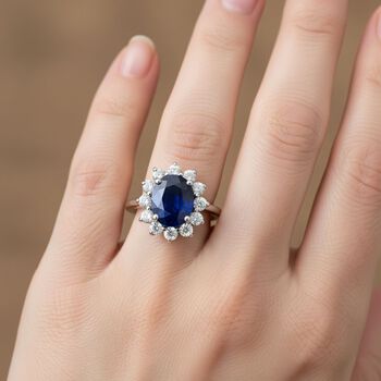 D'Joy Masoala Saphir und Zirkon Ring - 6,46 ct.