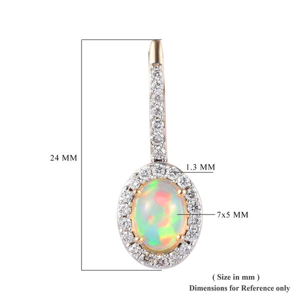 AAA nat&uuml;rlicher, &auml;thiopischer Opal und SI GH Diamant-Ohrh&auml;nger - 1,87 ct. image number 4
