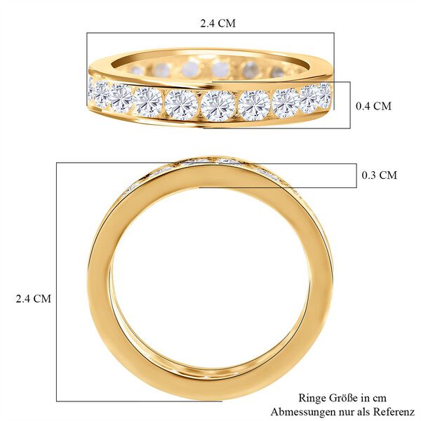 Lustro Stella - Wei&szlig;er Zirkonia Ring, 925 Silber vergoldet (Gr&ouml;&szlig;e 16.00) ca. 3,96 ct image number 4