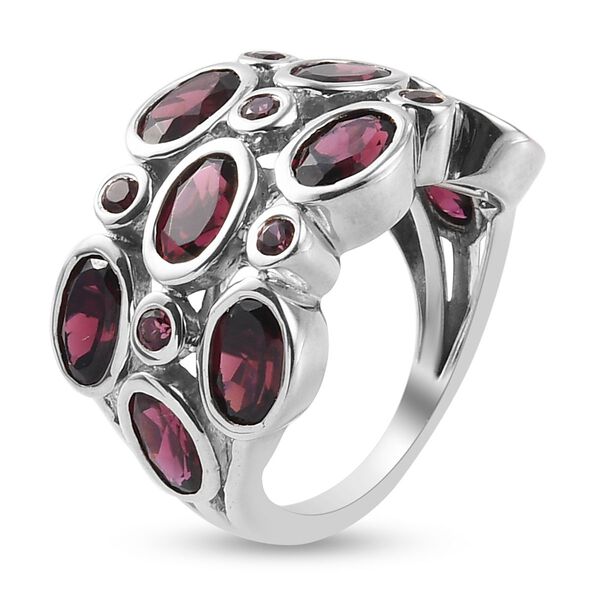 Rhodolith Granat Ring 925 Silber Platin-Überzug image number 4