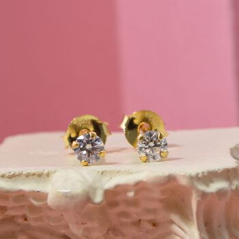 Moissanit Ohrringe 925 Silber vergoldet ca. 0,25 ct.