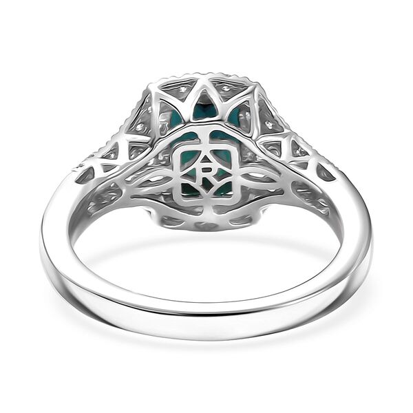 Rhapsody AAAA Indicolite, Wei&szlig;er Diamant Ring 950 Platin (Gr&ouml;&szlig;e 16.50) ca. 2,34 ct image number 4