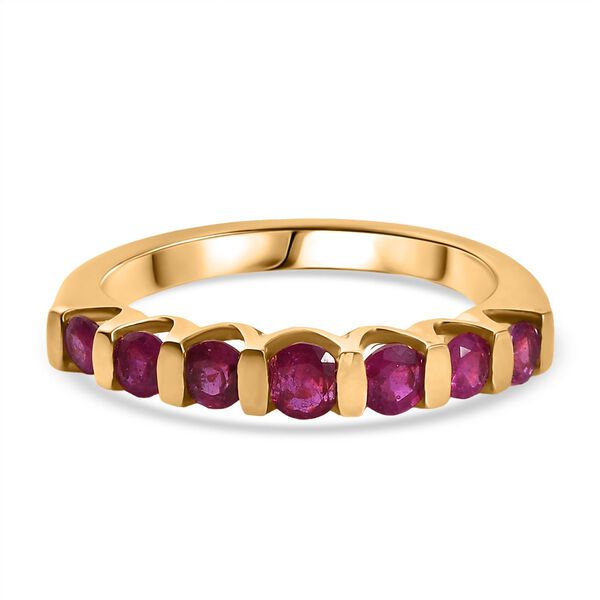 Afrikanischer Rubin (Fissure gefüllt) Ring 925 Silber vergoldet (Größe 19.00) ca. 0,93 ct image number 0