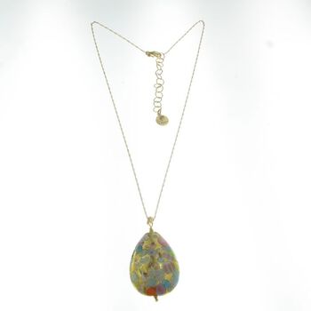 IL MURANO DI FRANCESCA- mehrfarbiger Murano aus Italien BASILICA TEARDROP Anh&auml;nger mit 45cm Kette