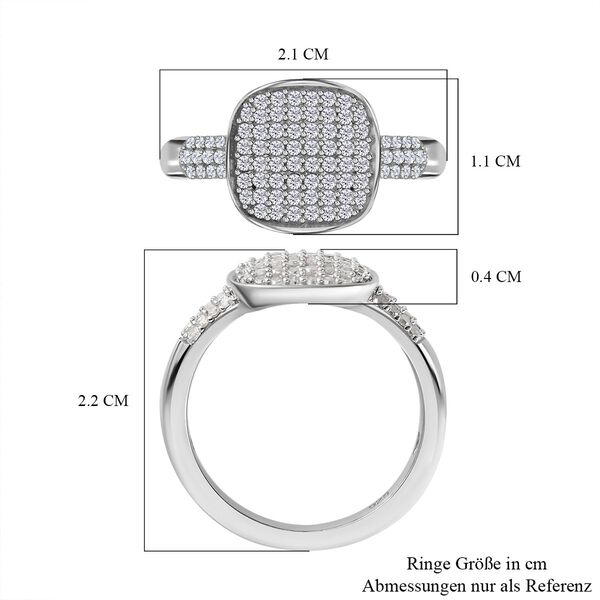 Weißer Diamant Ring, 925 Silber platiniert (Größe 19.00) ca. 0.50 ct image number 6