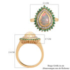 Natürlicher, äthiopischer Opal und Smaragd-Ring, 925 Silber vergoldet  ca. 1,53 ct image number 6