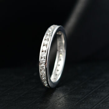 LUXURIANT SGL zertifizierter VS-EF Labor Diamant Ring, 925 Silber rhodiniert - 0,99 ct.