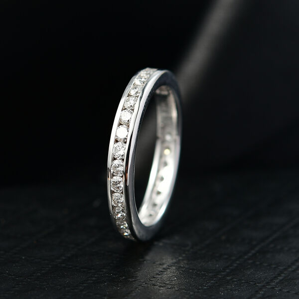 LUXURIANT SGL zertifizierter VS-EF Labor Diamant Ring, 925 Silber rhodiniert - 0,99 ct. image number 1