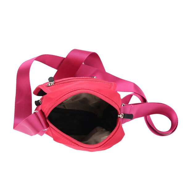 Umh&auml;ngetasche mit mehreren Rei&szlig;verschlussf&auml;chern und RFID-Schutz, 12,5x6x16cm, Rosenrot image number 5