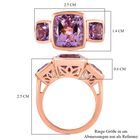 Rose De France Amethyst Ring, 925 Silber rosévergoldet (Größe 21.00) ca. 6.54 ct image number 6