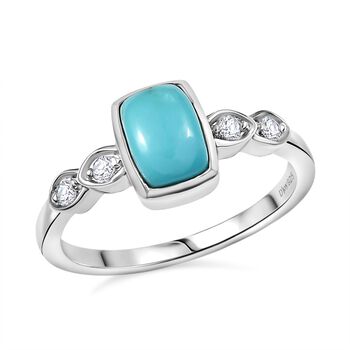 2er Set - D'Joy Sleeping Beauty T&uuml;rkis Anh&auml;nger und Ring, 925 Silber rhodiniert (Gr&ouml;&szlig;e 19.00) ca. 2.00 ct