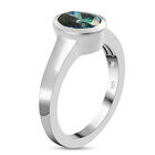 88 Facetten blauer Moissanit-Ring, 925 Silber platiniert  ca. 1,17 ct image number 4