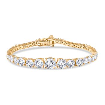 D joy Moissanit Armband ca. 19 cm 925 Silber 750 Gelbgold Vermeil ca. 13,58 ct.