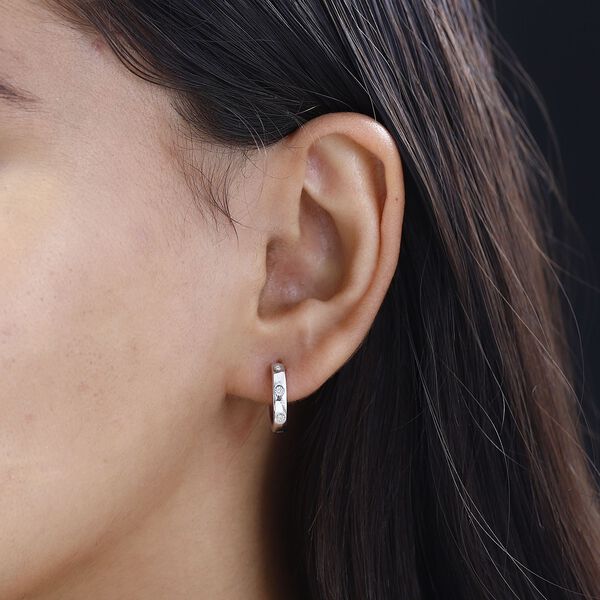 Weißer Diamant P Ohrringe 925 Silber rhodiniert ca. image number 3