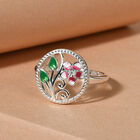 Diamant Blumen Ring 925 Silber image number 1