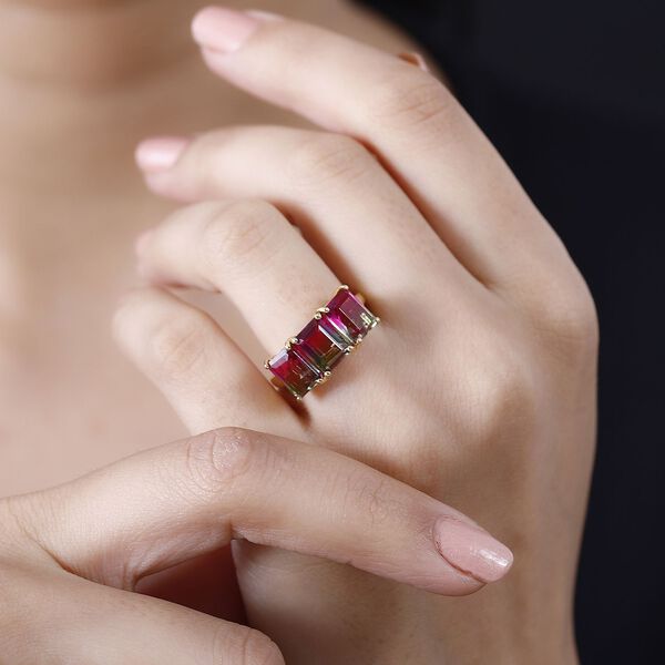 Wassermelonen Quarz Triplett Ring - 5,42 ct. image number 3