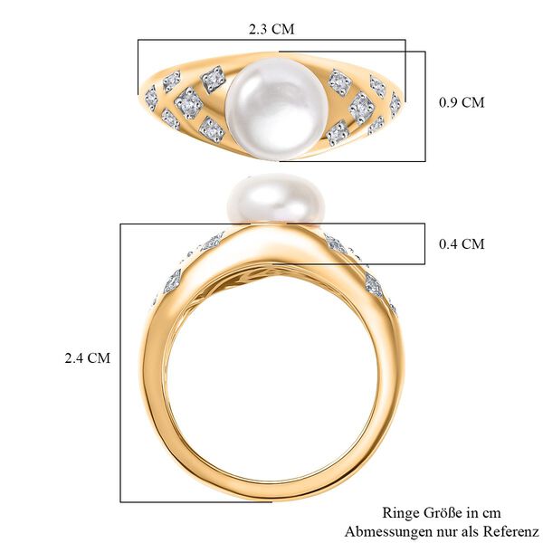 D'Joy S&uuml;&szlig;wasser Perle und Zirkon Ring image number 7