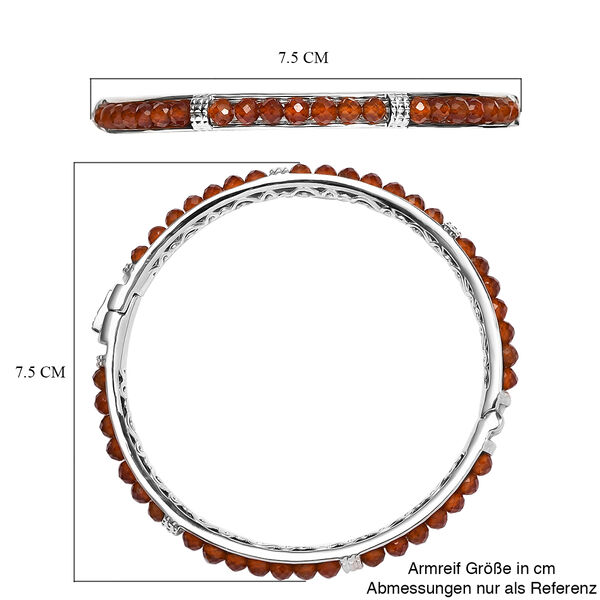 Hessonit Granat-Armreif, 19 cm, Messing platiniert ca. 26,46 ct image number 5