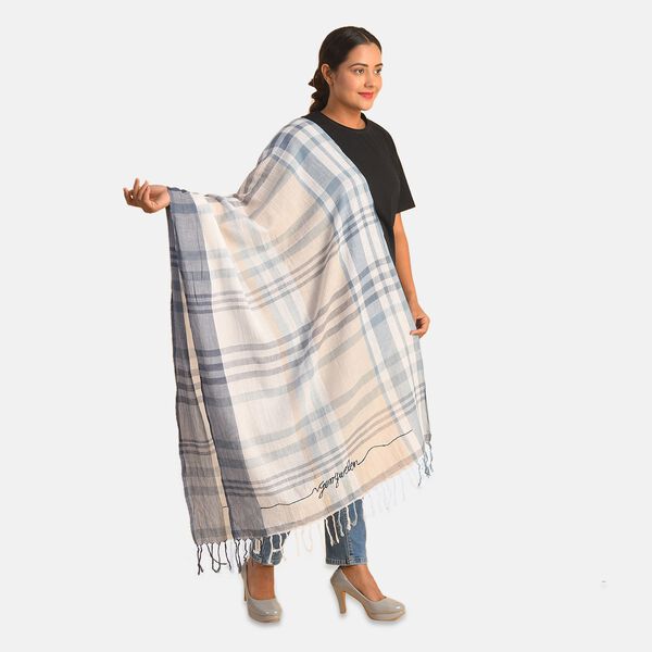 100% Baumwolle Unisex Schal, Gr&ouml;&szlig;e 200x70 cm, Blau image number 2