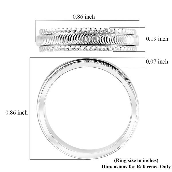 Strukturierter Bandring in 950 Platin image number 5