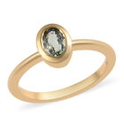 Grüner Saphir Solitär-Ring, 925 Silber vergoldet, 0,61 ct. image number 3