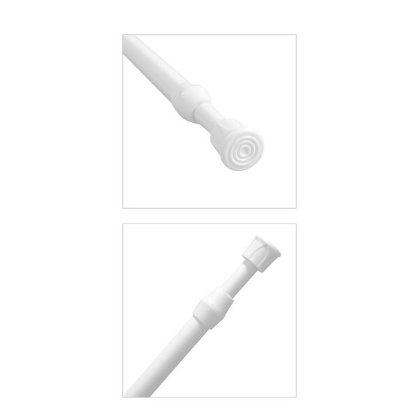 Gardinen mit verstellbarer Metallstange, gestrickter Stoff, 145x90cm, gewebt, kleine Blumen image number 6