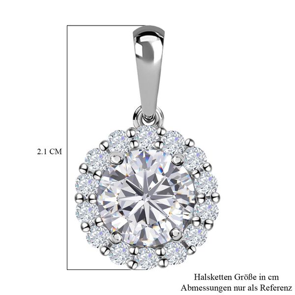 Weißer Zirkonia-Anhänger, 925 Silber platiniert ca. 4,36 ct image number 5