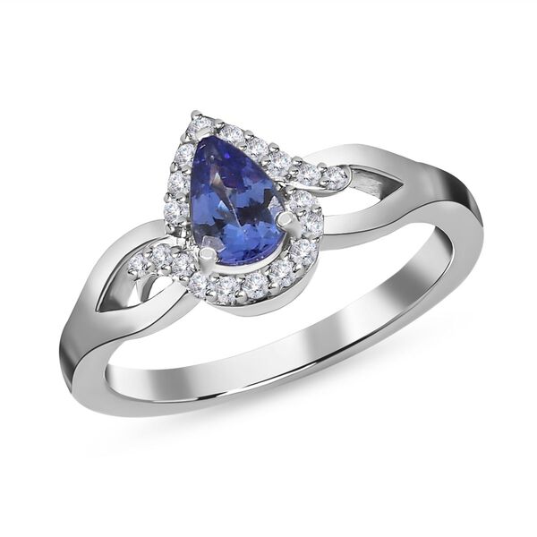 AAA Tansanit und Zirkon Ring - 0,57 ct. image number 4